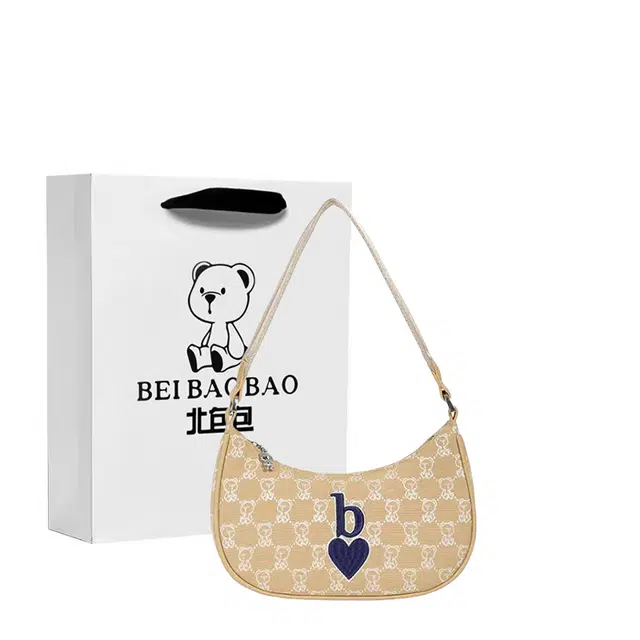 北包包 洋气款刺绣腋下包高级时尚小众法棍包 布 手提单肩包 女款 多色