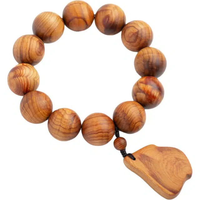 仙源 随型牌挂坠 经典素串 转运珠高级感新中式文玩念珠平安福 木作 手串 男女同款情侣款 崖柏