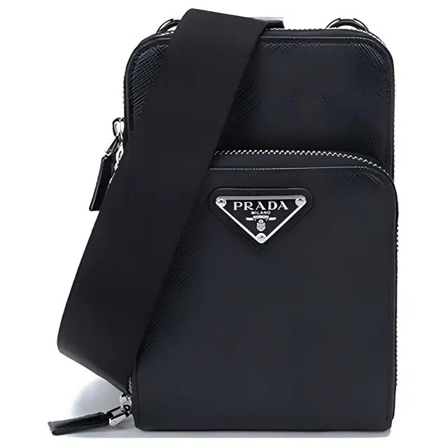 Prada Leather Shoulder Crossbody Waist Bag Black