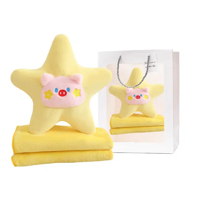 嗷嗷熊 五角星动物抱枕毯 可爱萌趣创意 舒适 玩偶周边