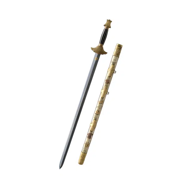 天子剑 十二生肖宝剑 陈少卫大师手工制作 纯铜剑鞘手工篆刻百炼花纹钢万层锻羽毛纹覆土烧刃未开刃摆件收藏工艺品 成品模型