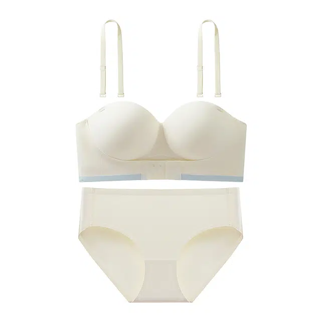 芬腾 无肩带小胸聚拢显大防滑抹胸裹文胸舒适抑菌内裤内衣裤套装 女款