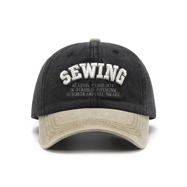 浪莎 立体字母刺绣拼色水洗涂层软顶 街头户外潮酷运动遮阳防晒 棉 鸭舌帽 男女同款情侣款