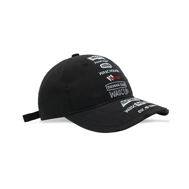 浪莎 潮牌设计字母重工刺绣潮酷高街破洞 棉 鸭舌帽 男女同款情侣款