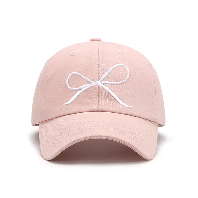 浪莎 纯欲风软顶蝴蝶结刺绣遮阳透气弯檐显脸小 棉 鸭舌帽 女款