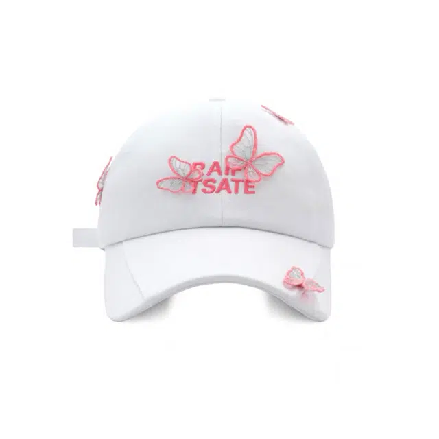 浪莎 纯欲风甜妹可爱蕾丝立体蝴蝶显脸小个性刺绣宽檐 棉 鸭舌帽 女款