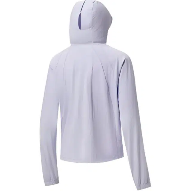特步 综训系列 纯色连帽拉链长袖防晒服 女款 轻纱紫