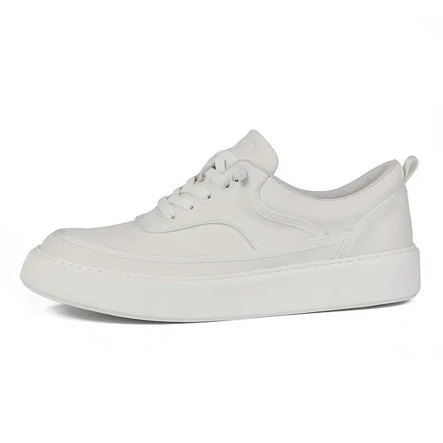 泰点 牛皮 潮流百搭厚底舒适 防滑耐磨 低帮 板鞋 男款 白色