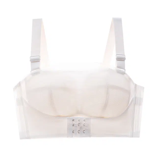 欧迪芬 前扣上托大胸显小侧收美背轻薄透气可拆肩带无钢圈抹胸文胸 女款