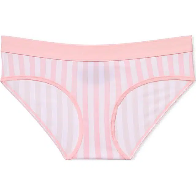 Victoria's Secret Logo Cotton Hiphugger Panty Pretty Blossom Stripe