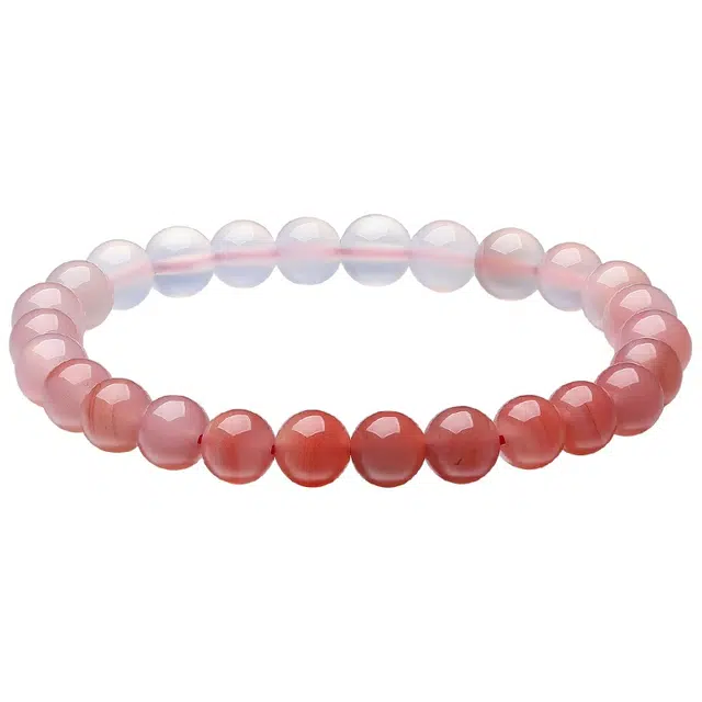 世纪缘珠宝 新中式绯红蜜桃渐变 甜美 国潮 玛瑙 玉石手串 女款