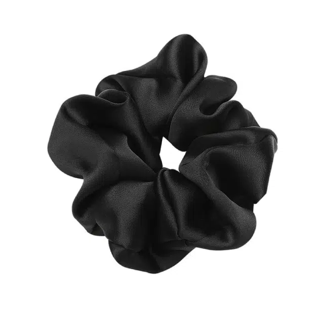 左欧 公主大肠高级感气质法式复古春夏黑色缎面 发圈 女款