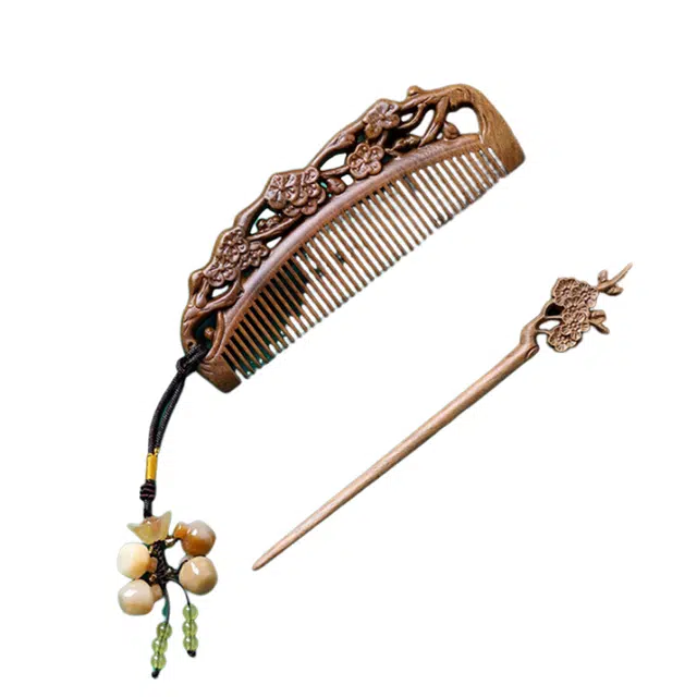 妖娆猫 新中式国风木高级感 梳子木 发簪 女款