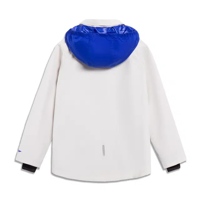 李宁儿童 拼色反光运动连帽长袖夹克 儿童款 风铃灰