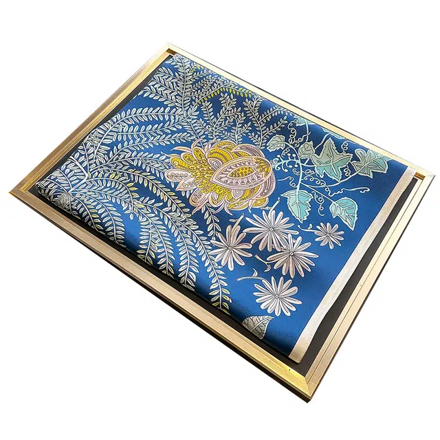 杭丝路 大方巾长条围巾薄款护颈 桑蚕丝 丝巾 女款 蓝色