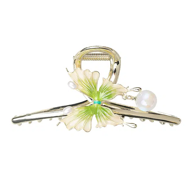 妖娆猫 气质 法式小清新蝴蝶金属发抓夹 后脑勺 发卡小众设计高级感流苏盘发鲨鱼夹 发夹 女款