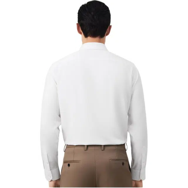 依文 商务休闲纯色长袖衬衫 男款 白色