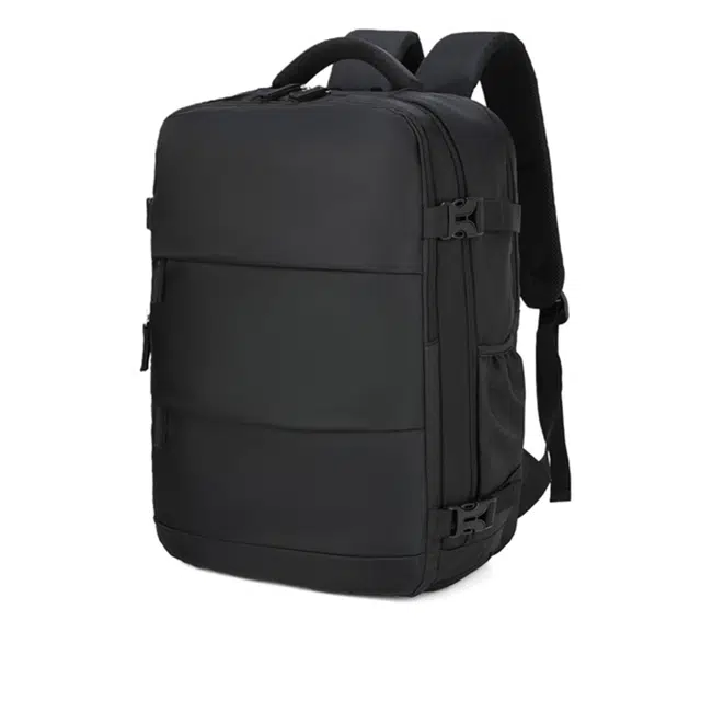 巴布豆 简约百搭多隔层防水耐刮耐脏 聚酯纤维 双肩包旅行包登山包出差包 男女同款情侣款 黑色灰色