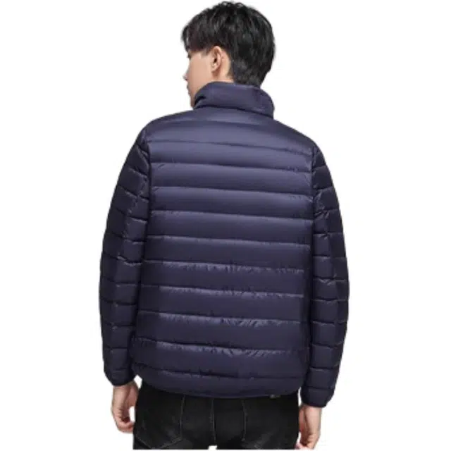 蜀黍家 无帽立领纯色加厚羽绒服 男款