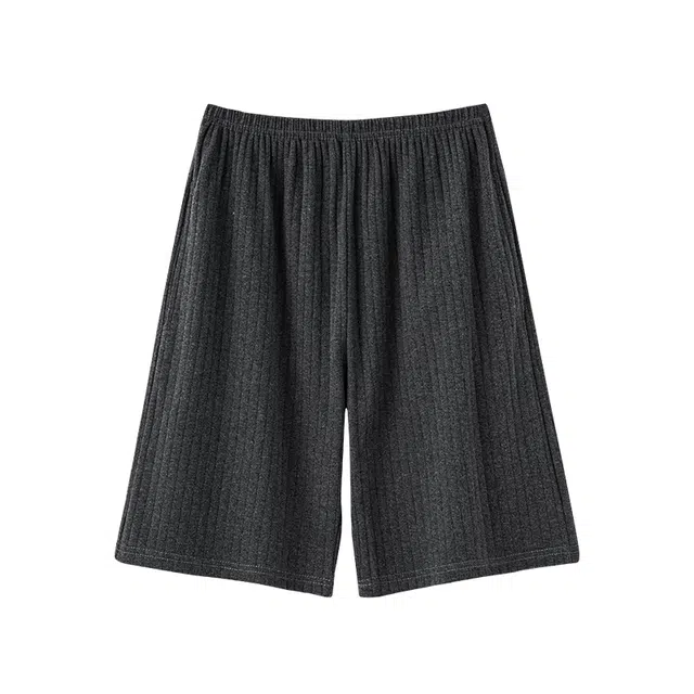 睦隆世家 休闲时尚亲肤舒适轻薄透气纯色可外穿夏季睡裤 男款 花灰