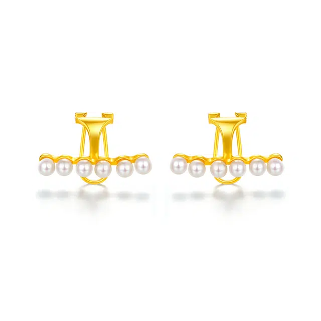 梦金园 流光 小香风优雅温柔轻奢高级感 贝珠 耳环 女款