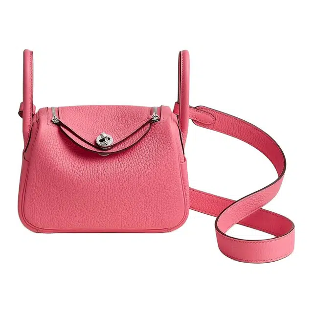 HERMES Lindy II mini Clemence 8W Rose Azalee
