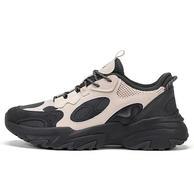 匹克 态极启行老爹鞋 防滑减震耐磨 舒适百搭 潮流时尚 百搭生活休闲鞋 男款 米黄深灰