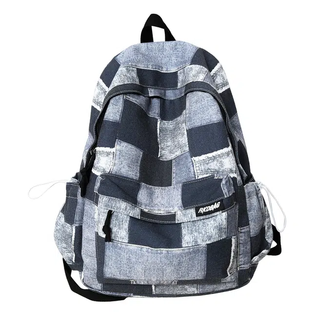 揽月 简约时尚潮流 帆布 学生书包背包双肩包旅行包电脑包