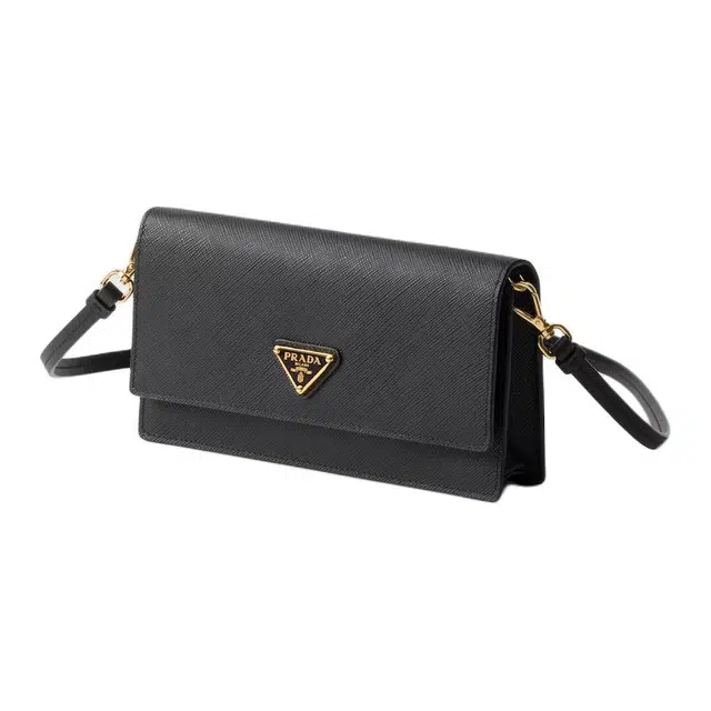 Prada Mini Leather Shoulder Bag Black