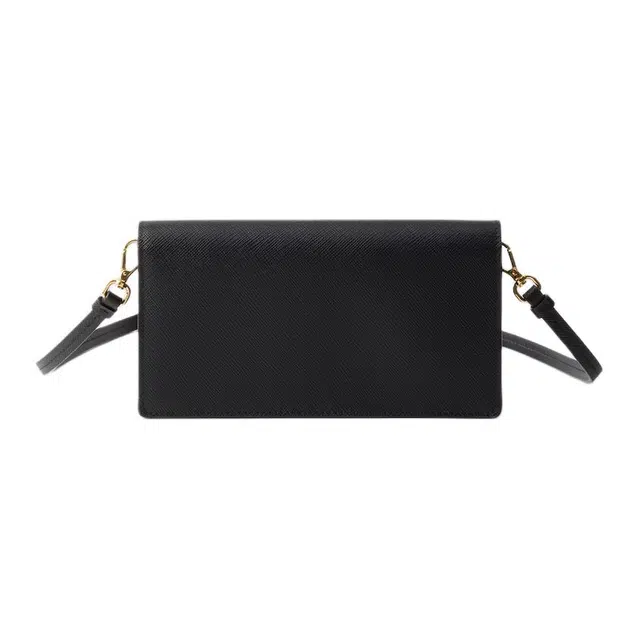 Prada Mini Leather Shoulder Bag Black
