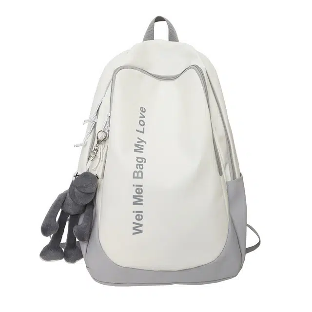 爱尔绅特 大容量 尼龙 双肩包 男女同款情侣款 白色/黑色