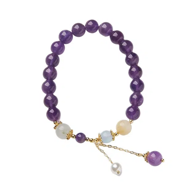 迷颂玛 新中式古风国潮紫气东来 转运轻奢小众 水晶 玉石手链 女款 礼盒礼品