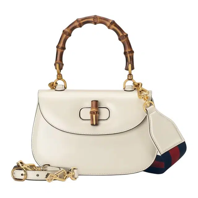Gucci Bamboo Small Shoulder Bag White