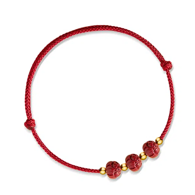 谧月珠宝 好运莲莲 新中式国潮国风 精致优雅高级感气质小众个性 上岸逢考必过 朱砂 玉石手链 男女同款情侣款