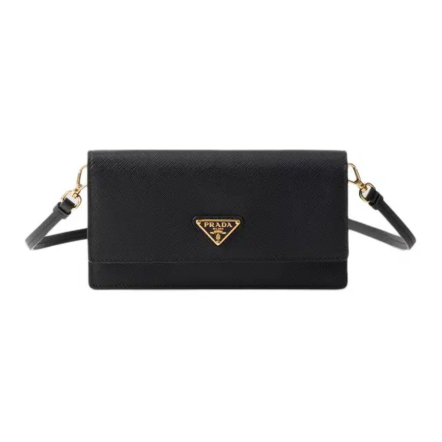 Prada Mini Leather Shoulder Bag Black