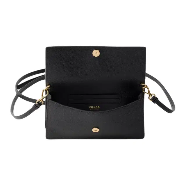 Prada Mini Leather Shoulder Bag Black