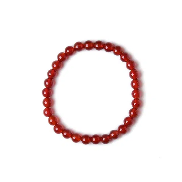 东海世家 新中式国潮 红色珠子通勤单圈 玛瑙 玉石手串 男女同款情侣款
