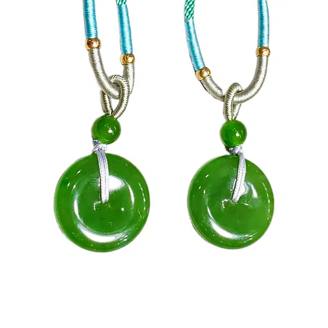 舒杰 平安扣项链 和田玉 经典中式风 男女同款情侣款 碧玉