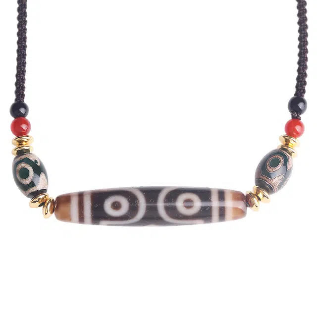 妍韵珠宝 转运  财福三眼天珠 玛瑙 玉石吊坠 男女同款情侣款