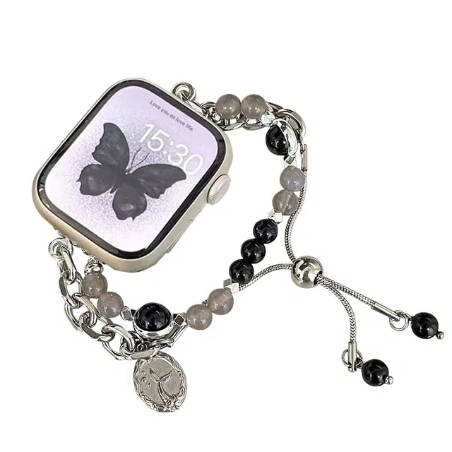 Akkerds Mermaid Crystal Pearl Metal Strap