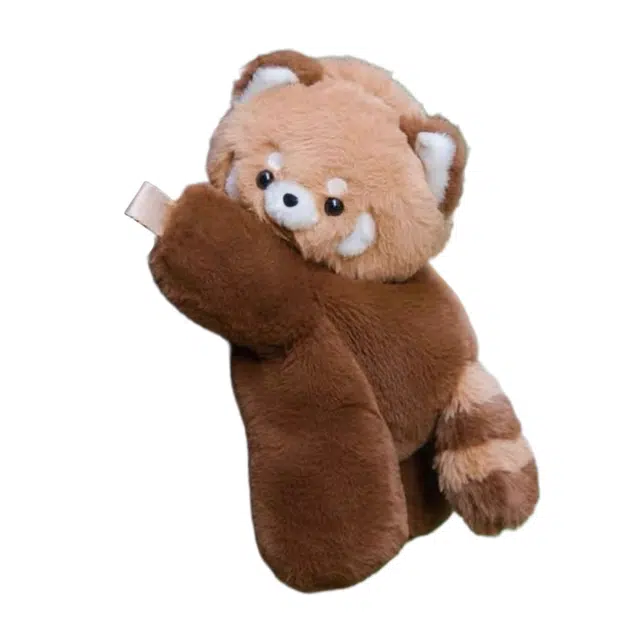 抱竹 古力古力 小熊猫包包 可爱百搭日常萌趣 聚脂钎维 双肩包 中号 男女同款情侣款 棕色