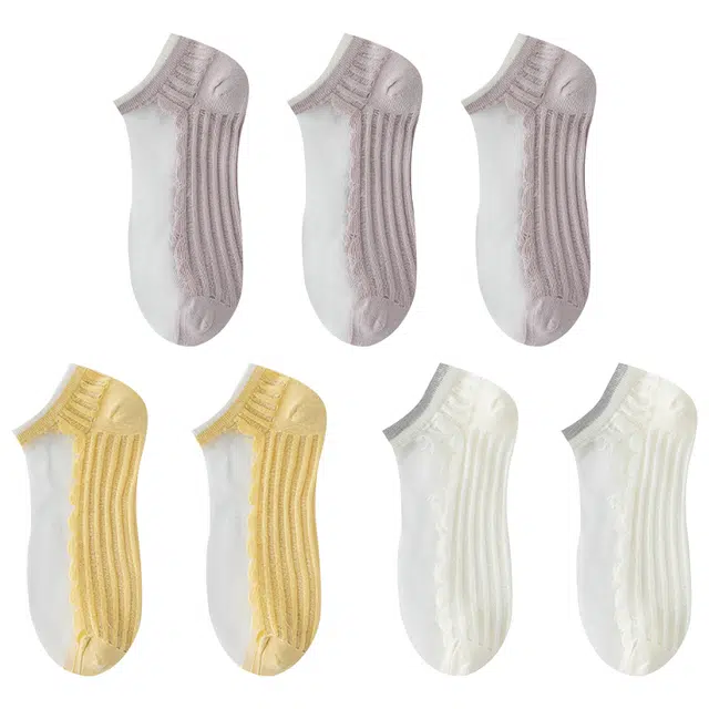 莫代尔 薄款防臭吸汗透气短袜 女款 组合装