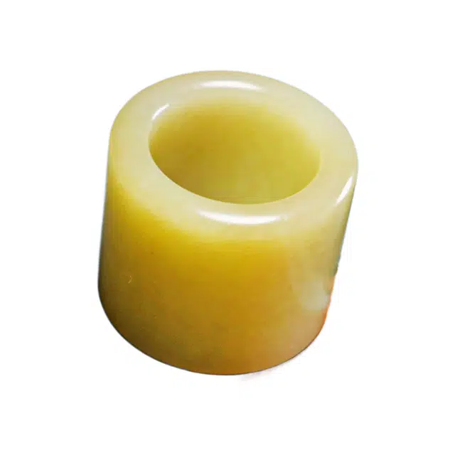 舒杰 糖白料扳指 和田玉 收藏级男士素戒 男女同款情侣款 糖玉