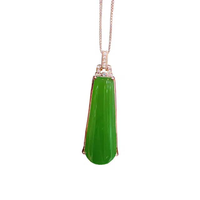 舒杰 平安牌项链 和田玉 国潮小众高级感 男女同款情侣款 碧玉