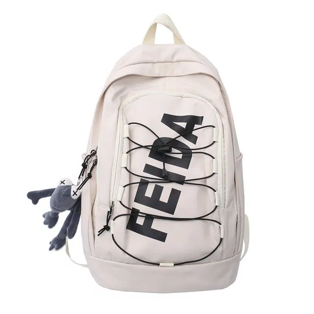 爱尔绅特 原宿风大容量休闲韩版英文简约中学生 尼龙 双肩包 男女同款情侣款 多色