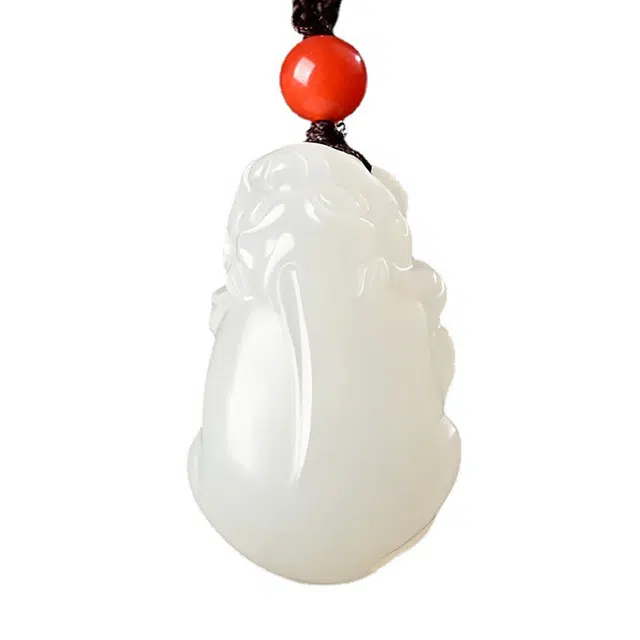 贝诗珠宝 招财进宝貔貅吊坠新中式国潮复古吞金兽和田玉项链男女同款情侣款白玉