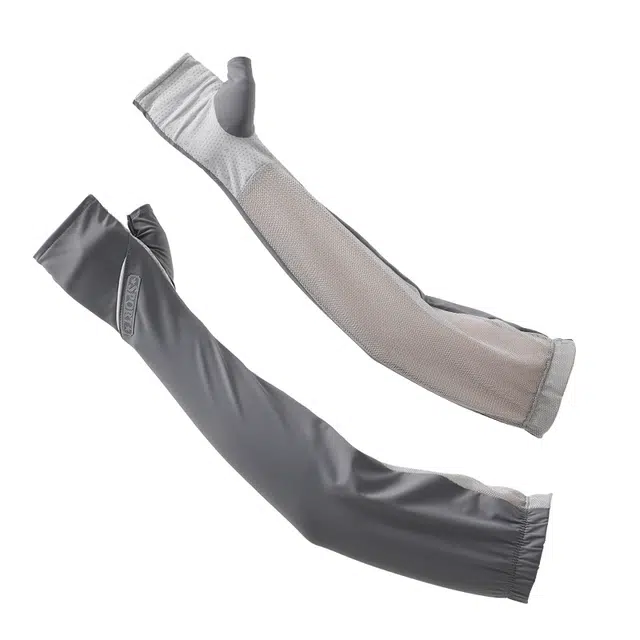 浪莎 户外遮阳防紫外线内壁网纱透气不憋闷户外钓鱼骑行运动开车护肘半指护腕 锦纶 防晒袖 男女同款情侣款