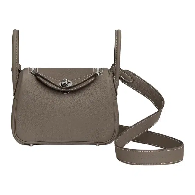 HERMES Lindy II mini Clemence 18 Etoupe