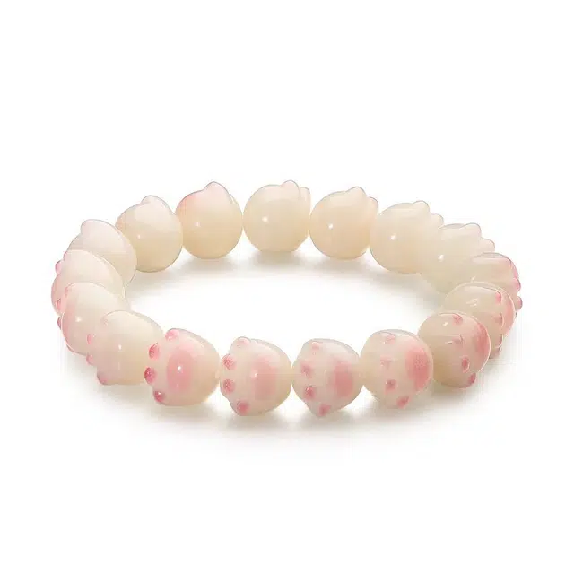 彗时 桃雾奶油猫爪国风文玩盘串 精工雕刻招财复古新中式百搭时尚小众 夕七生日送礼盒物 菩提根 手串 男女同款情侣款