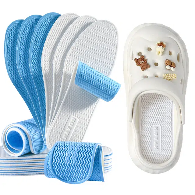 足印部落 夏天超薄吸汗防臭光脚神器不粘脚 乳胶 鞋垫 男女同款情侣款 洞洞鞋免穿袜子